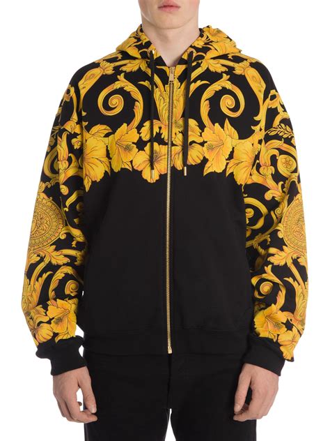 versace leaf hoodie|versace zip up hoodie.